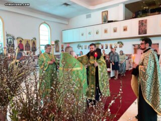 В соборе святой Матроны Московской совершены богослужения праздника Входа Господня в Иерусалим