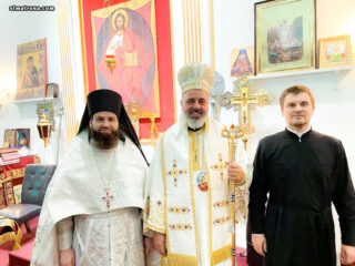 Епископ Афинагор, архимандрит Александр Беля и Иван Беля